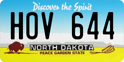 ND license plate HOV644