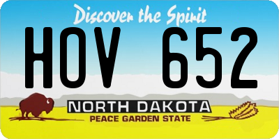 ND license plate HOV652