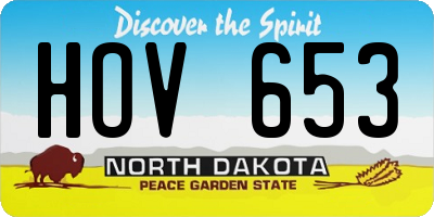ND license plate HOV653