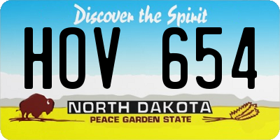 ND license plate HOV654