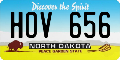 ND license plate HOV656
