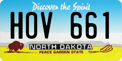 ND license plate HOV661
