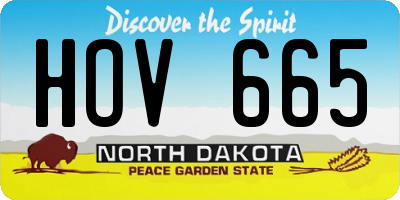 ND license plate HOV665