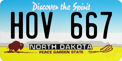 ND license plate HOV667