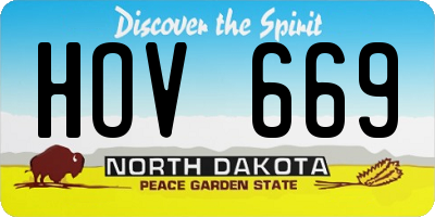 ND license plate HOV669