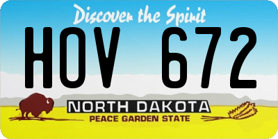 ND license plate HOV672