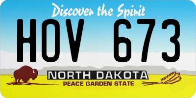 ND license plate HOV673