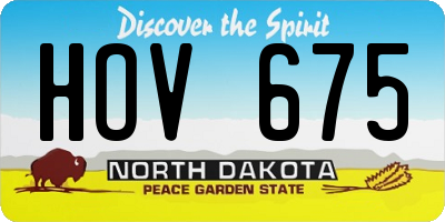 ND license plate HOV675