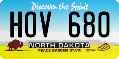 ND license plate HOV680