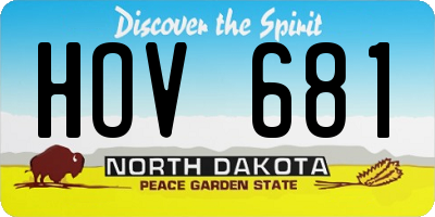 ND license plate HOV681