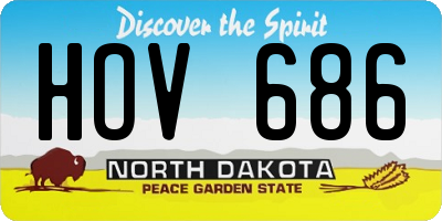 ND license plate HOV686
