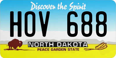 ND license plate HOV688