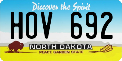 ND license plate HOV692