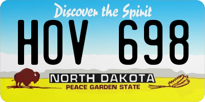 ND license plate HOV698