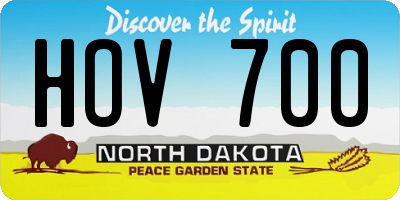 ND license plate HOV700