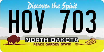 ND license plate HOV703