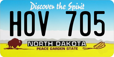 ND license plate HOV705