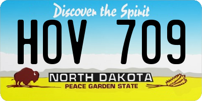 ND license plate HOV709