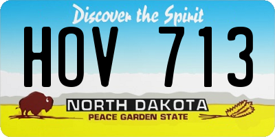 ND license plate HOV713