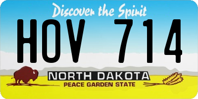 ND license plate HOV714