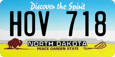 ND license plate HOV718