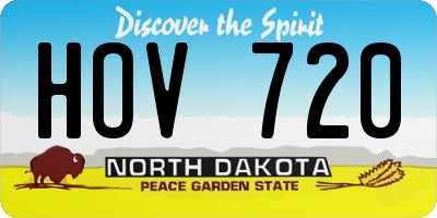 ND license plate HOV720