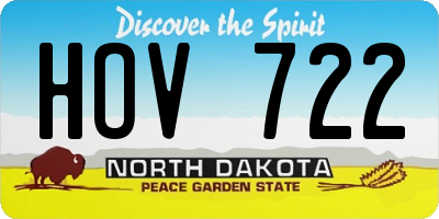 ND license plate HOV722