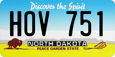 ND license plate HOV751