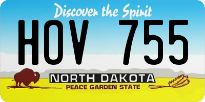 ND license plate HOV755