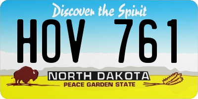ND license plate HOV761