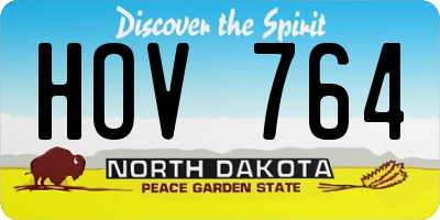ND license plate HOV764