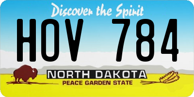 ND license plate HOV784