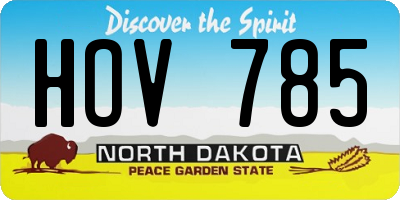 ND license plate HOV785