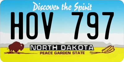 ND license plate HOV797