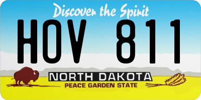 ND license plate HOV811