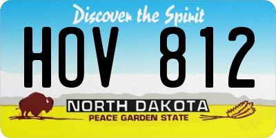 ND license plate HOV812