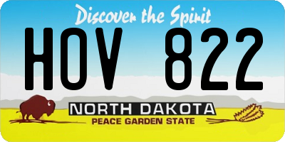 ND license plate HOV822
