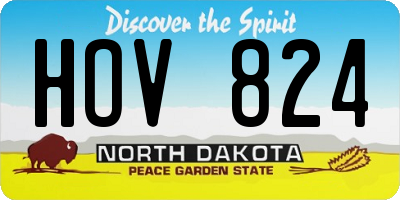 ND license plate HOV824