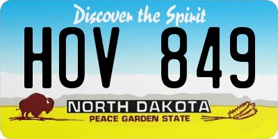 ND license plate HOV849