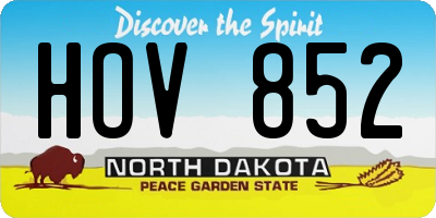 ND license plate HOV852