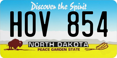 ND license plate HOV854