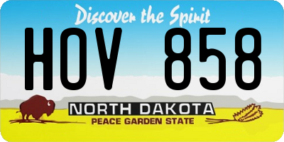 ND license plate HOV858