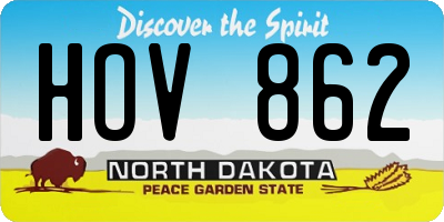ND license plate HOV862