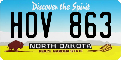 ND license plate HOV863
