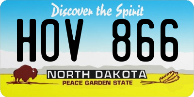ND license plate HOV866
