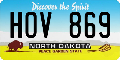 ND license plate HOV869