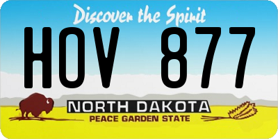 ND license plate HOV877