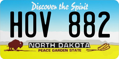 ND license plate HOV882