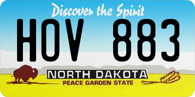 ND license plate HOV883