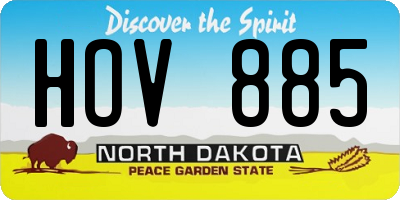 ND license plate HOV885
